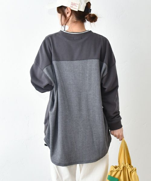 IN THE MARKET｜裏毛ワッフル切替パッチワークチュニック [[40021152]][C]