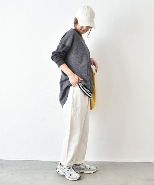 IN THE MARKET｜裏毛ワッフル切替パッチワークチュニック [[40021152]][C]