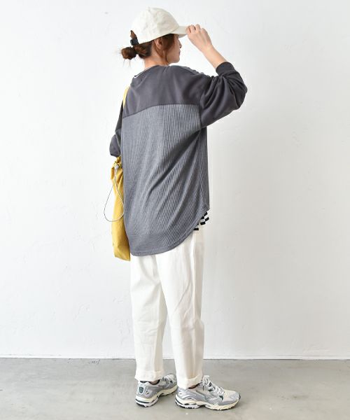 IN THE MARKET｜裏毛ワッフル切替パッチワークチュニック [[40021152]][C]