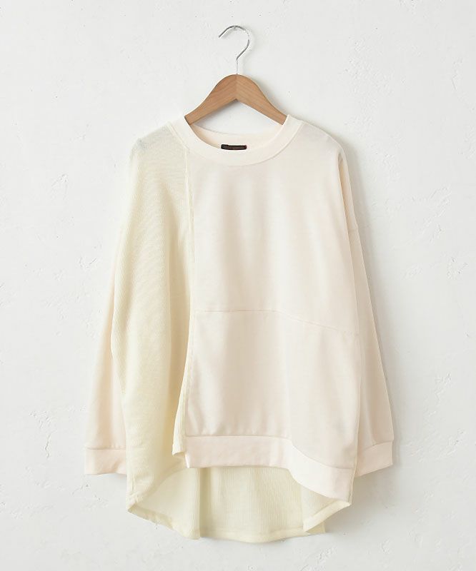 IN THE MARKET｜裏毛ワッフル切替パッチワークチュニック [[40021152]][C]