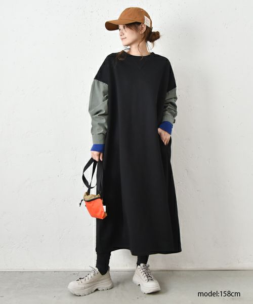 IN THE MARKET｜袖デザインスウェットワンピース [[IN-088]][C]