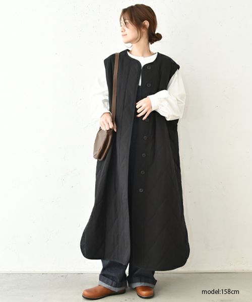 hagumu｜キルティングロングベスト [[hag-127]][C]