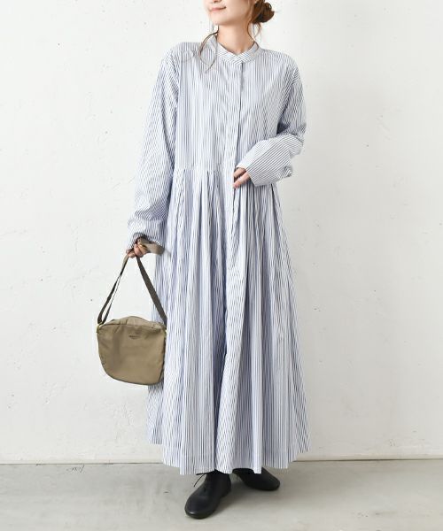 OMEKASI｜タック前開きストライプワンピース [[hag-111-3]][C]