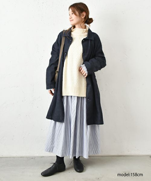 OMEKASI｜タック前開きストライプワンピース [[hag-111-3]][C]