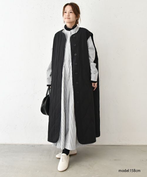 OMEKASI｜タック前開きストライプワンピース [[hag-111-3]][C]