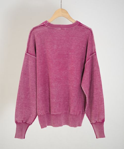 Hymn LIPA　ケミカルウォッシュクルーロゴPO　ピンク