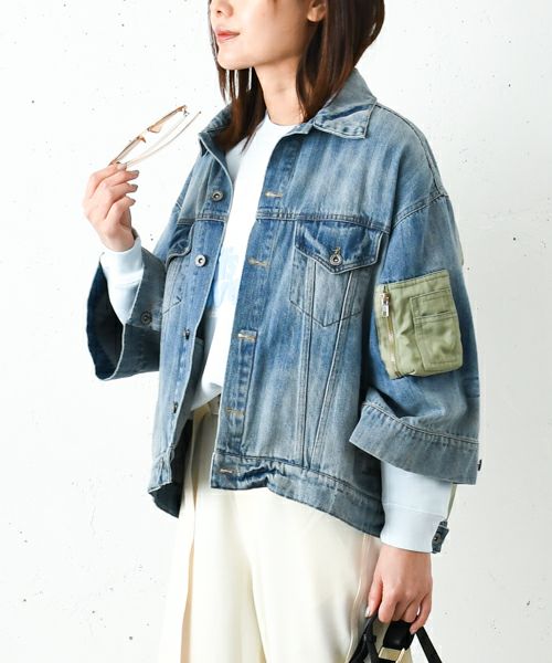 アルアバイル　ルルウィルビー エコデニム クルージャケット セール】 エコデニム クルージャケット （ノーカラージャケット