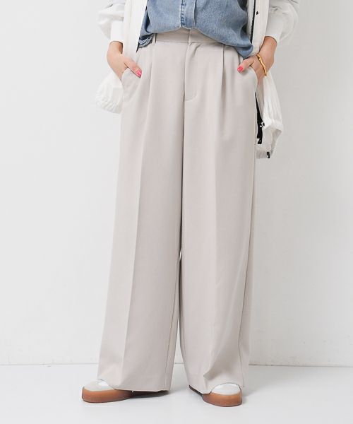 【Dignite Collier】カットカーブパンツ　ホワイト Dignite collier DigniteCollier ディニテコリエ カットカーブ