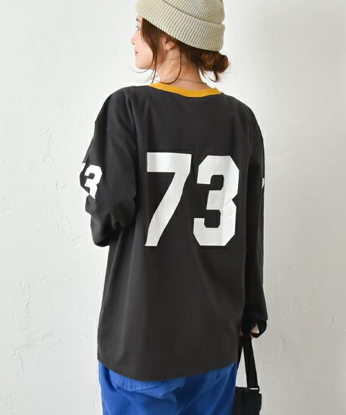 Champion｜3/4スリーブ フットボールロゴロンTシャツ [[C3-B406]][C]