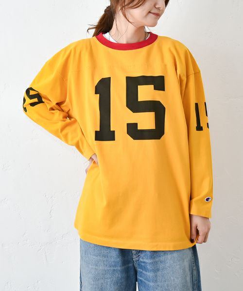 Champion｜3/4スリーブ フットボールロゴロンTシャツ [[C3-B406]][C]