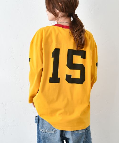 Champion｜3/4スリーブ フットボールロゴロンTシャツ [[C3-B406]][C]