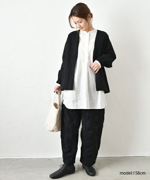 prit｜リネンレーヨンストレッチトッパーコクーンジャケット [[P91507]][C]