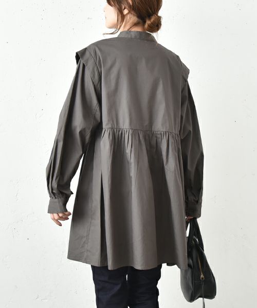 hagumu｜スタンドカラーシャツチュニック [[32120A332]][C]