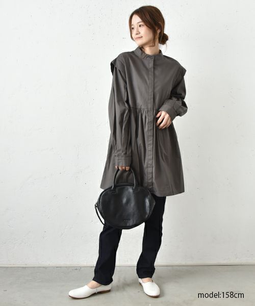 hagumu｜スタンドカラーシャツチュニック [[32120A332]][C]