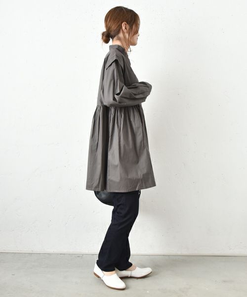 hagumu｜スタンドカラーシャツチュニック [[32120A332]][C]