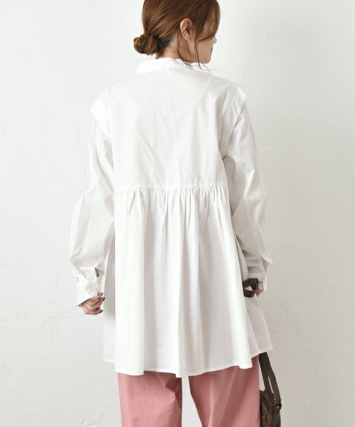 hagumu｜スタンドカラーシャツチュニック [[32120A332]][C]