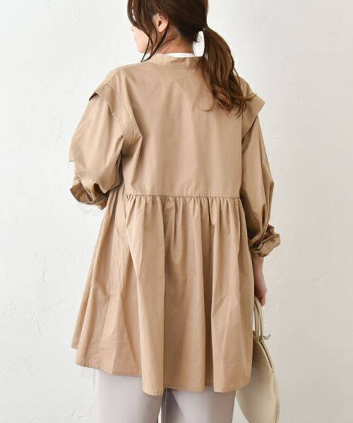 hagumu｜スタンドカラーシャツチュニック [[32120A332]][C]