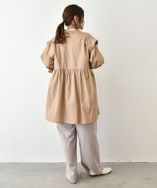 hagumu｜スタンドカラーシャツチュニック [[32120A332]][C]