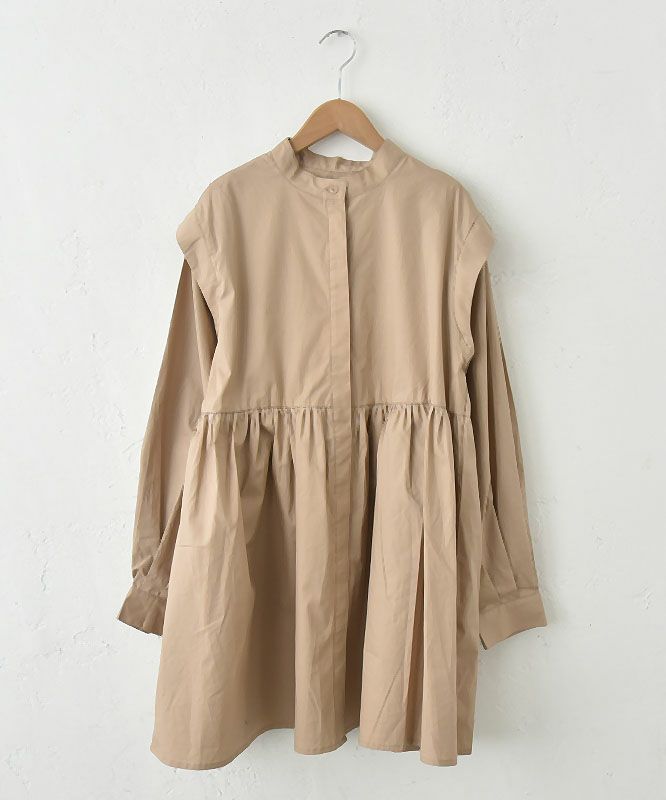 hagumu｜スタンドカラーシャツチュニック [[32120A332]][C]