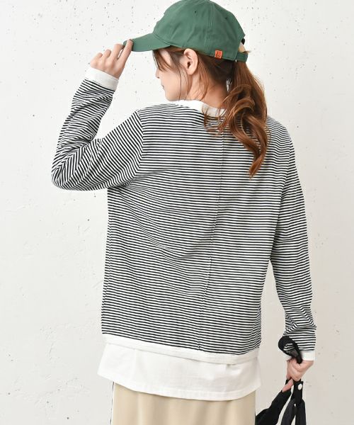 and quarter｜ボーダー10分袖カットソー [[MA-050]][C]