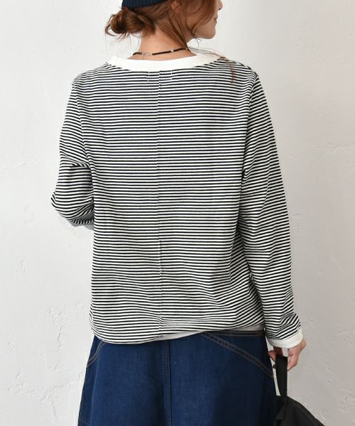 and quarter｜ボーダー10分袖カットソー [[MA-050]][C]