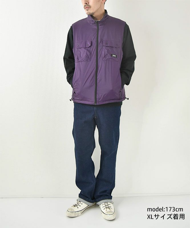 TAION｜NON DOWN MOUNTAIN REVERSIBLE W-JIP VEST [[TAION-R002WZNDMT]][D]