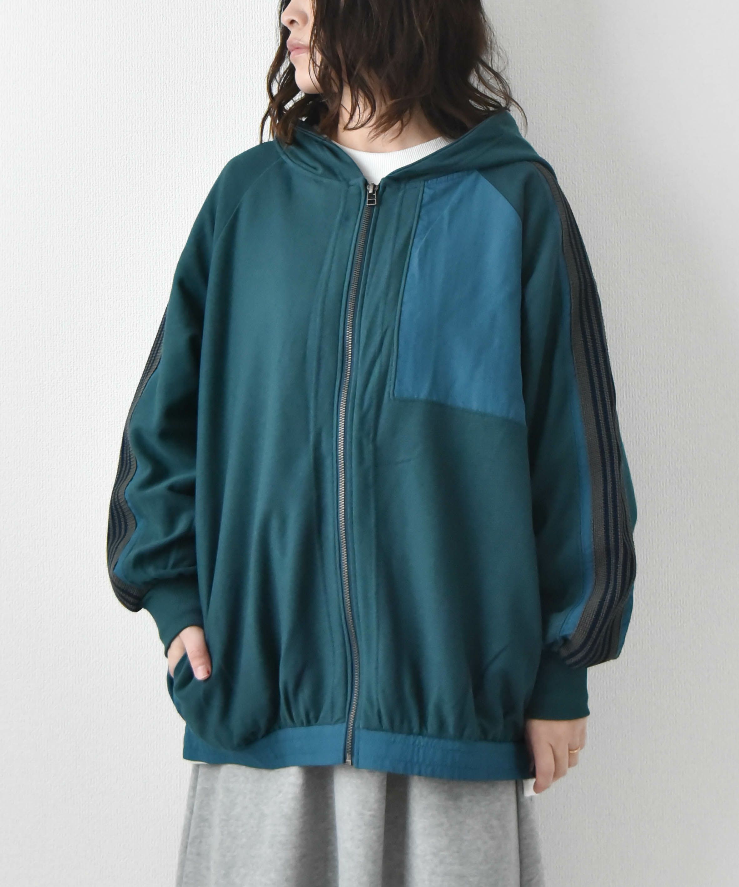 day standard｜トラックジャケットリメイクフードパーカー [[k44053--28]][D]