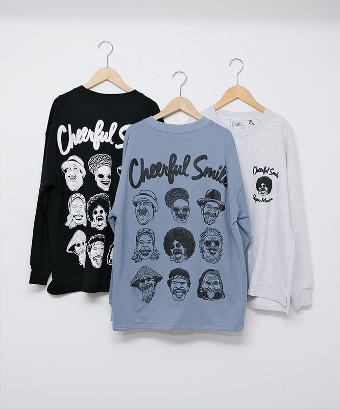 ジムマスター｜10.3oz Cheerful Smile スウェットビッグTee [[G421704-25]][D]