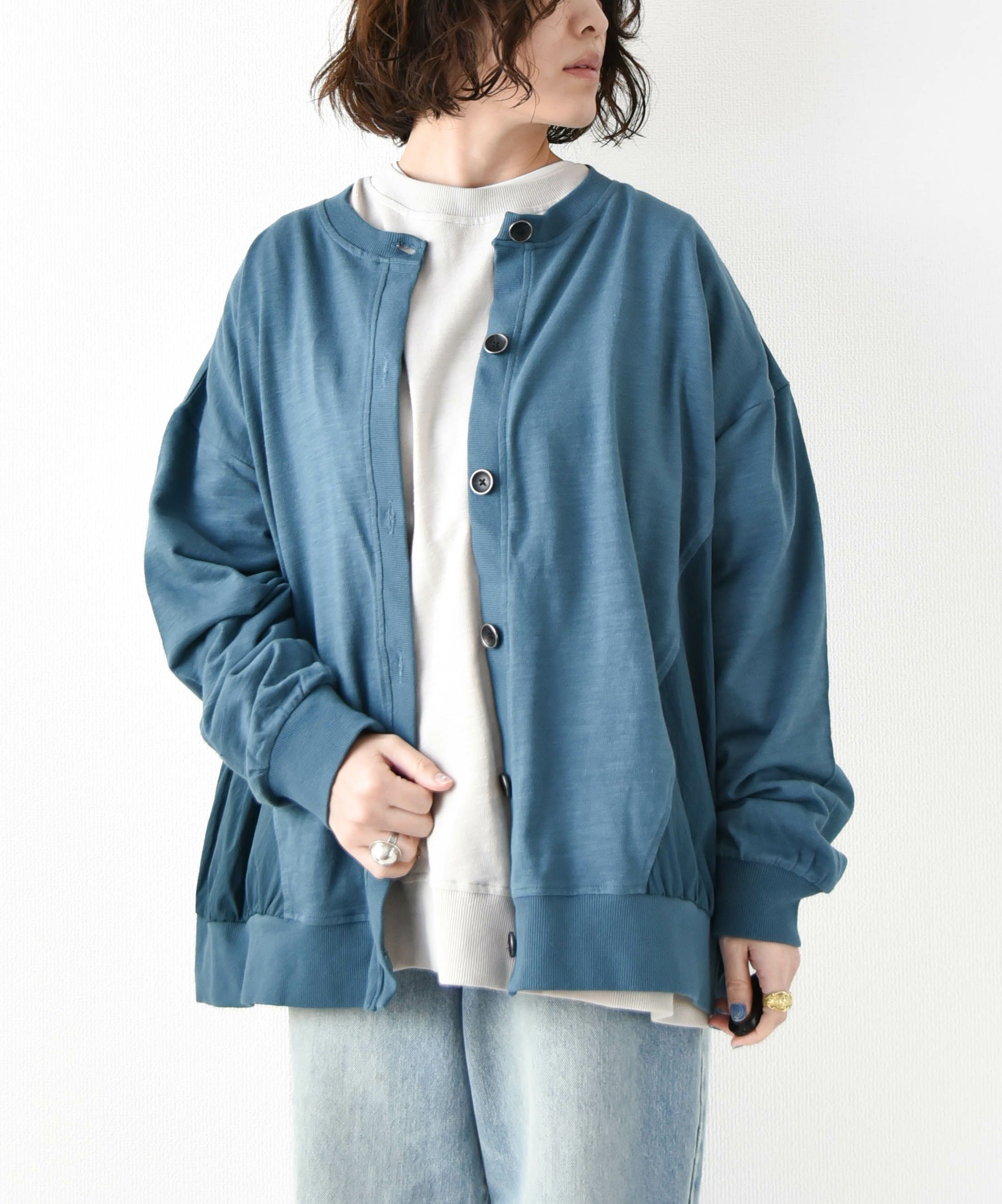 day standard｜異素材切替カーディガン [[K51052-28]][D]