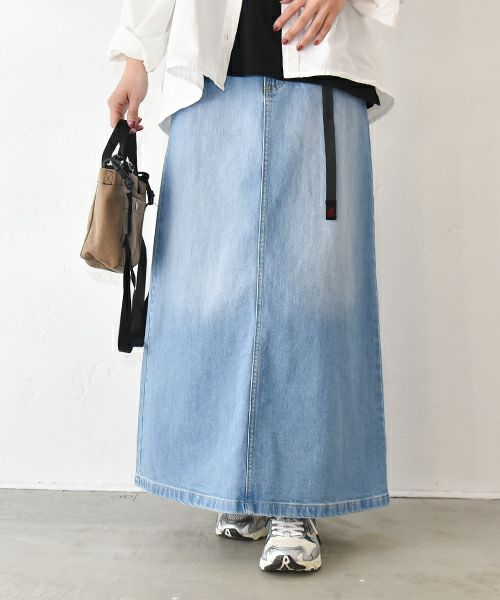 GRAMICCI｜ストレッチデニムAラインスカート [[GLSK5-SJP07]][C]