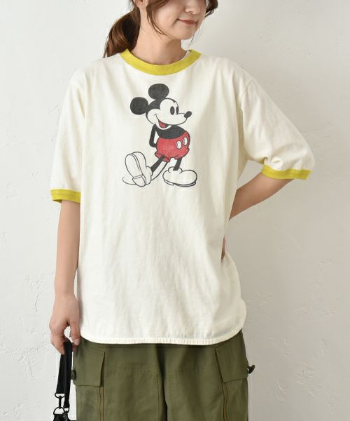 DENIM&DUNGAREE｜ビンテージ天竺MICKEYラクガキTEE [[22521454]][C]