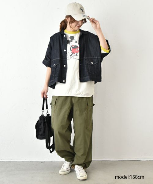 DENIM&DUNGAREE｜ビンテージ天竺MICKEYラクガキTEE [[22521454]][C]