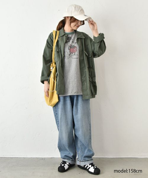 DENIM&DUNGAREE｜ビンテージ天竺MICKEYラクガキTEE [[22521454]][C]