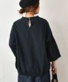  prit｜リネンコットンボイル7分袖裾ゴムコクーンプルオーバー [[P81511]][C]
