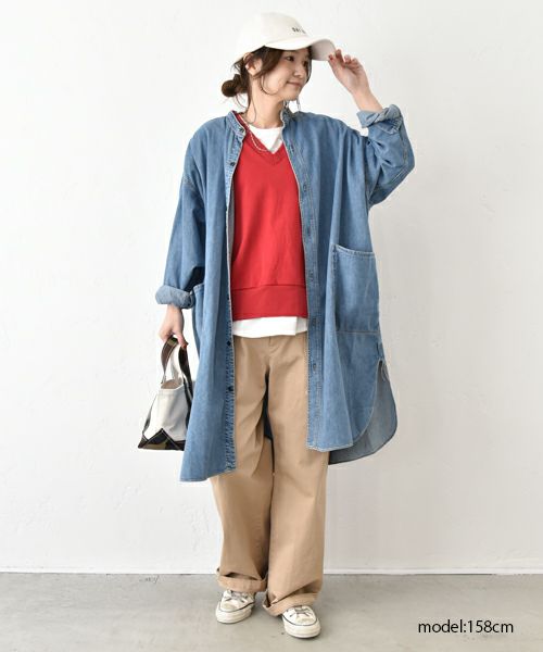 her.｜天竺Vネックベスト [[661024]][C]