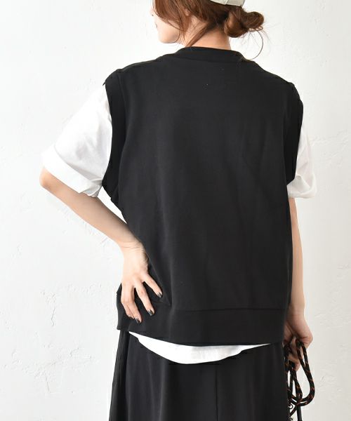 her.｜天竺Vネックベスト [[661024]][C]