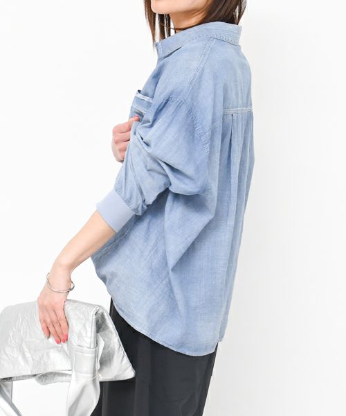 試着のみDignite collier デニムシアーシャツ Dignite Collier シアーデニムシャツ（シャツ/ブラウス