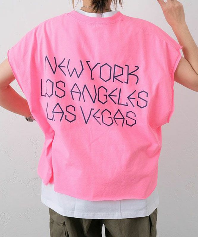 【新品】THE　DAY　ルーズフィットビックサイズカットオフスリーブ THE DAY｜ルーズフィットビックサイズカットオフスリーブTee