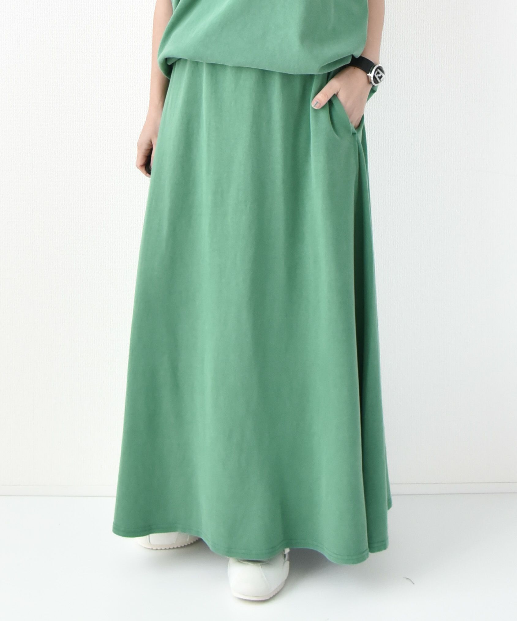 STAR＆STRIPE｜ピグメント加工カットロングスカート [[SSMD-080]][D]