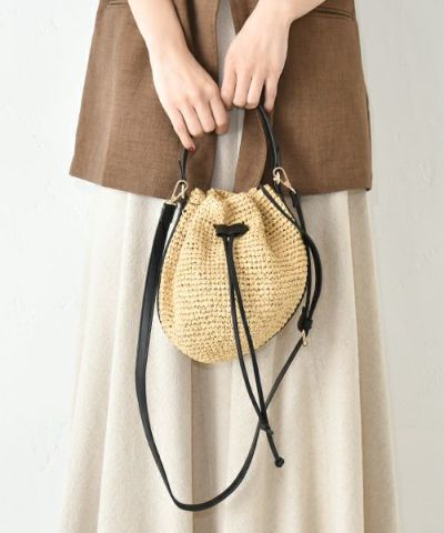 Callie ラフィア ショルダーバッグ Cachellie｜2wayラフィアショルダーバッグ [[57-2125]][C