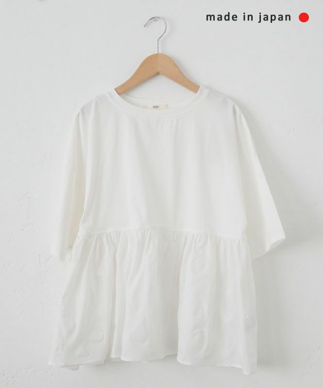 今期新品⭐︎ NARU｜切替ランダムドットギャザープルオーバー　hughug NARU｜切替ランダムドットギャザープルオーバー [[662220]][C