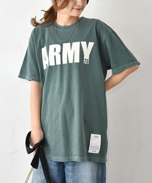 Johnbull｜ピグメントARMY Tシャツ」 [[TK252C01]][C]