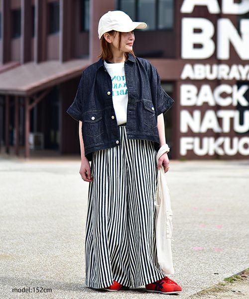 ANTGAUGE｜ヒッコリー柄ワイドパンツ [[C1961]][C]