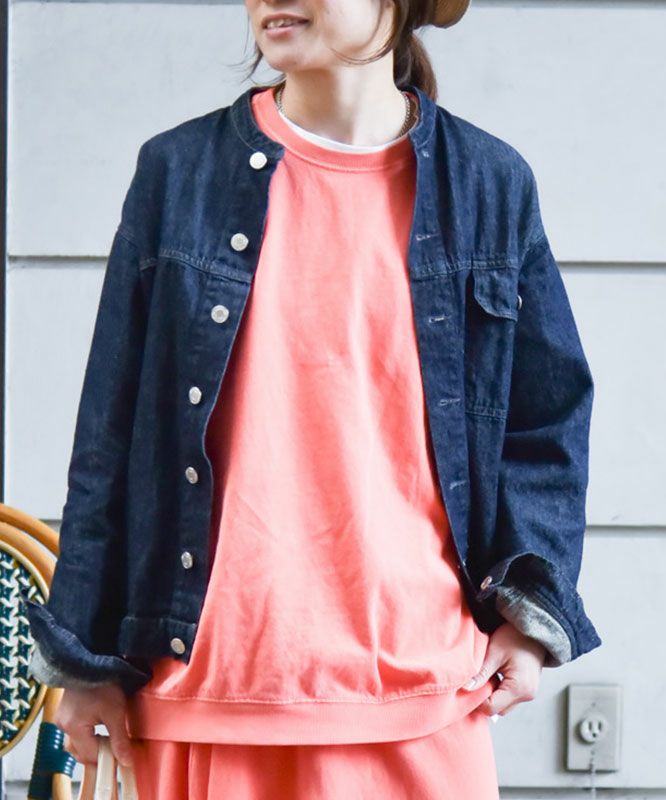 Our.｜ノーカラー綿麻デニムジャケット [[131311H]][C] | ma28