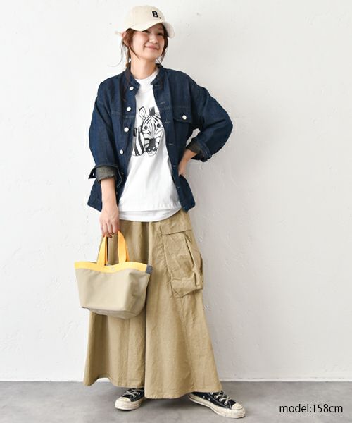 Our.｜ノーカラー綿麻デニムジャケット [[131311H]][C]