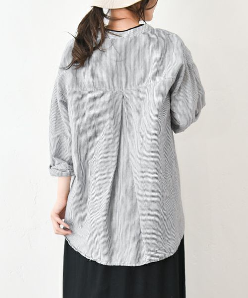 her.｜綿麻バンドカラーシャツ [[CE3SH250404]][C]