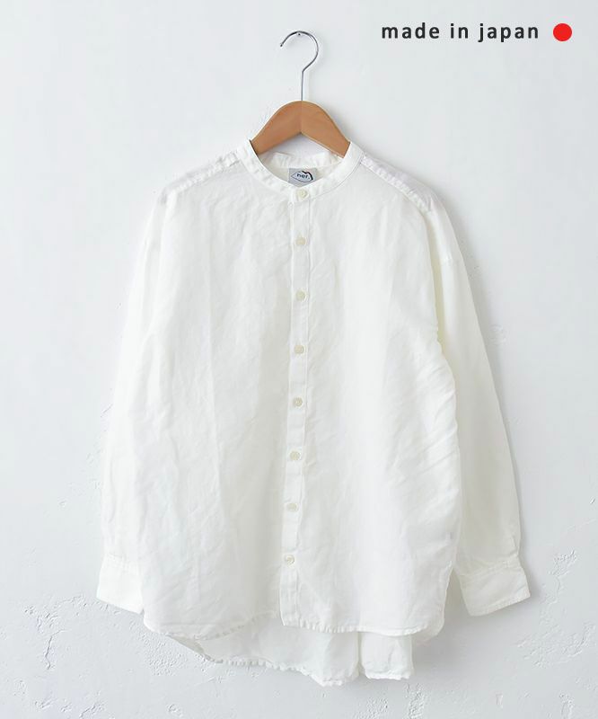 her.｜綿麻バンドカラーシャツ [[CE3SH250404]][C]