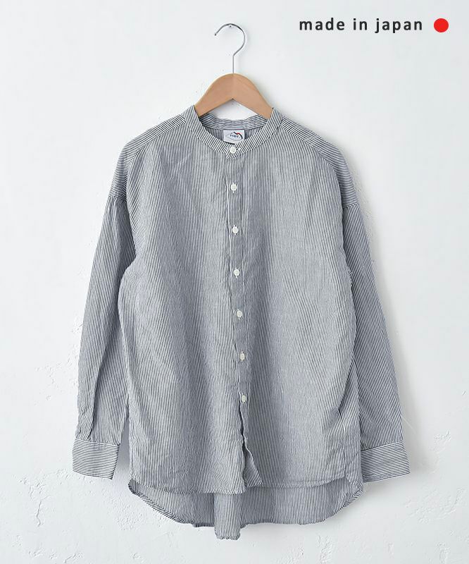 her.｜綿麻バンドカラーシャツ [[CE3SH250404]][C]