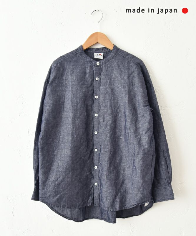 her.｜綿麻バンドカラーシャツ [[CE3SH250404]][C]