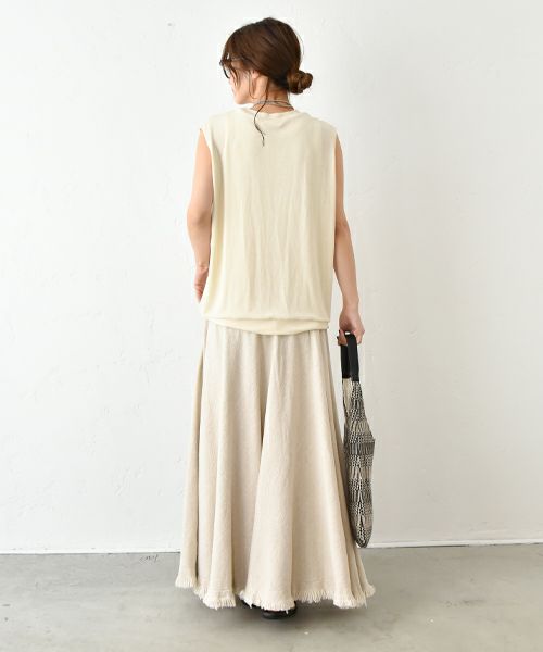 HUMS｜ノースリーブストレッチカットソー [[C-5027]][C]